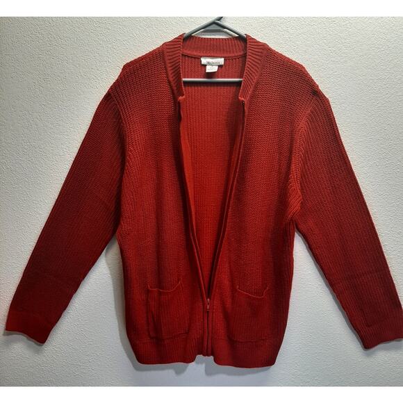 VTG CW Classics Women's Red Long Sleeve Full Zip Sweater Jacket l Size: XL - Picture 4 of 11